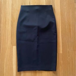Black Pencil Skirt, High Waisted, Midi Length, Size M